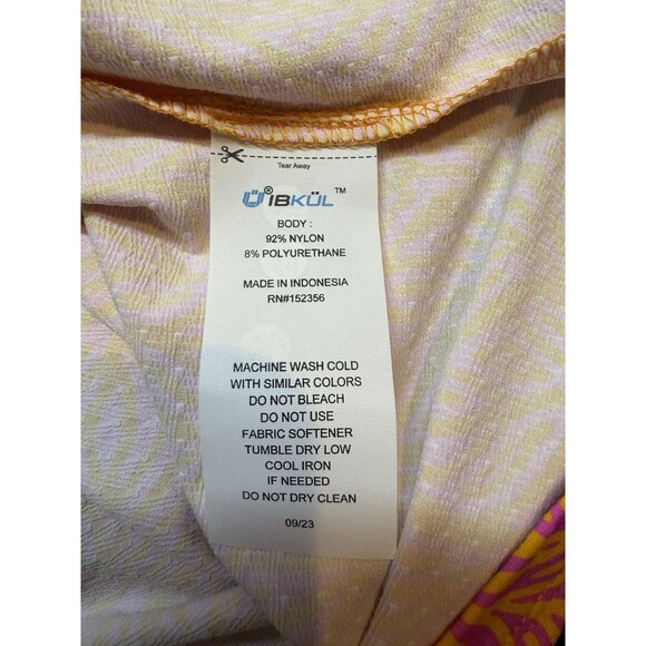 Ibkul Ruched Elbow Sleeve Dress Sally Orange Peel / Hot Pink Size XL NWT - Picture 11 of 11